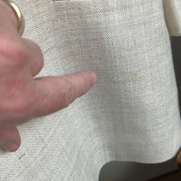 JAEGER Vintage Cream Linen Blend Lined Long Jacket Neutral Coastal Classic Chic - Picture 17 of 17